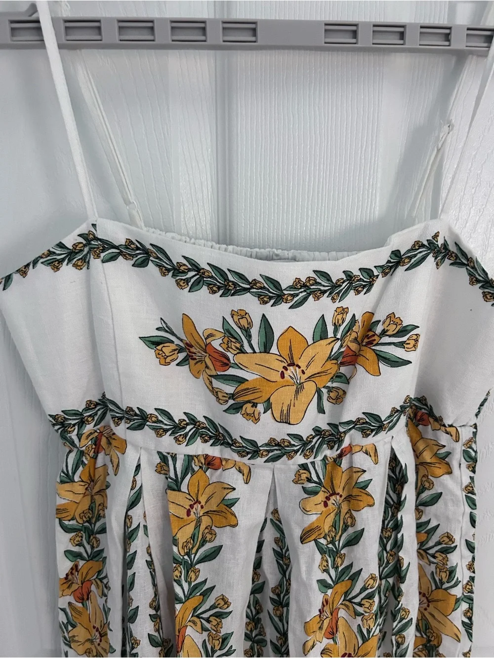 Maison d'Amélie Paris White Smocked Top Floral Dress. Size S - Picture 5 of 10